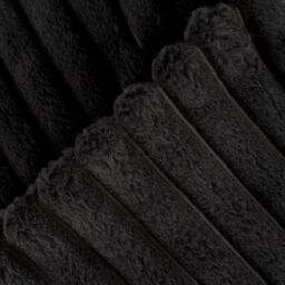 OHS Ribbed Faux Fur Throw Super Soft Fluffy Thick Fleece Bed Blanket in Black - Size: 150 cm × 200 cm - thumbnail 5