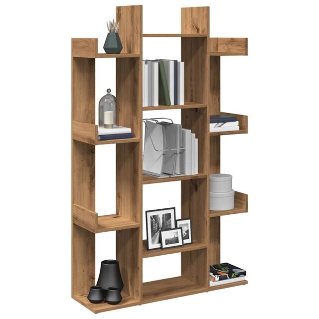Berkfield Home Book Cabinet Artisan Oak 86x25.5x140 cm Engineered Wood in Brown - image 1