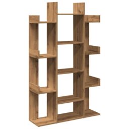 Berkfield Home Book Cabinet Artisan Oak 86x25.5x140 cm Engineered Wood in Brown - thumbnail 2