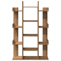 Berkfield Home Book Cabinet Artisan Oak 86x25.5x140 cm Engineered Wood in Brown - thumbnail 4
