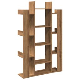 Berkfield Home Book Cabinet Artisan Oak 86x25.5x140 cm Engineered Wood in Brown - thumbnail 6