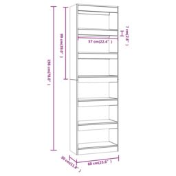 Berkfield Home Book Cabinet/Room Divider Concrete Grey 60x30x198 cm - Size: 60 x 30 x 198 cm - thumbnail 6