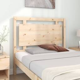 Berkfield Home Bed Headboard 105.5x4x100 cm Solid Pine Wood in Natural - thumbnail 3