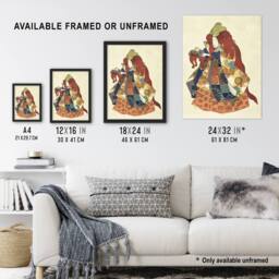"Artery8 Sea God Riujin Japanese Kabuki Actor Kuniyoshi Wall Art Poster Print in Brown - Size: W12"" x H16""" - thumbnail 3