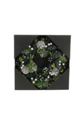 KDMD Green & Silver Glitter Pine Cone Wreath 30cm - thumbnail 4