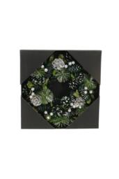 KDMD Green & Silver Glitter Pine Cone Wreath 30cm - thumbnail 8