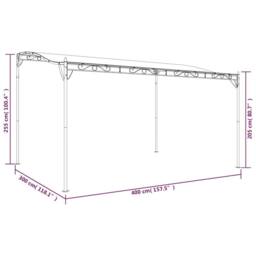 Berkfield Home Regardless Canopy Anthracite 4x3 m 180 g/m ² Fabric & Steel in Black - thumbnail 9