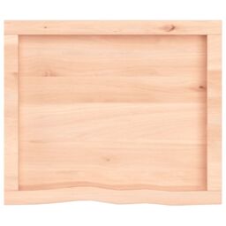 Berkfield Home Wall Shelf 60x50x(2-4) cm Untreated Solid Wood Oak in Brown - thumbnail 3