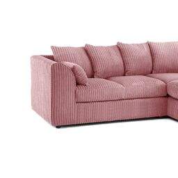 Furnishings For Less UK Luxor Jumbo Cord 4 Seater Corner sofa Right Hand Facing in Pink - thumbnail 2