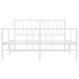Berkfield Home Metal Bed Frame with Headboard & Footboard White 140x190 cm - thumbnail 6