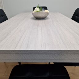 KOSY KOALA Modern Grey Rectangle Dining Table Set With 6 Black Velvet Chairs Dining Room Furniture Set in Brown - thumbnail 3