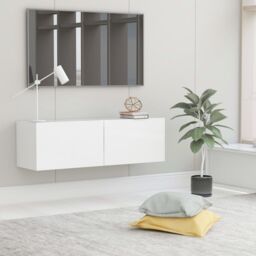 Berkfield Home TV Cabinet White 100x30x30 cm Engineered Wood - Size: 100 x 30 x 30 cm - thumbnail 1