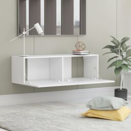 Berkfield Home TV Cabinet White 100x30x30 cm Engineered Wood - Size: 100 x 30 x 30 cm - thumbnail 3