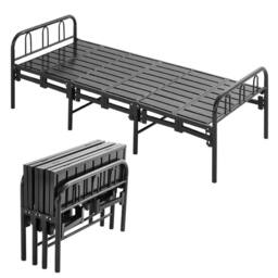 FORGEVIO 2.6ft Small Single Folding Bedframe Only-Folding Bed Metal Frame in Grey - Size: Cot - thumbnail 3