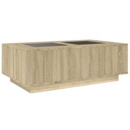 Berkfield Home Coffee Table with Infinity LED Sonoma Oak 116x69x40 cm in Brown - Size: 116 x 69 x 40 cm - thumbnail 8