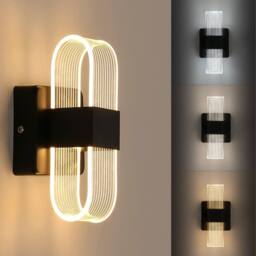 Pheashine Black 21cm Oval LED Wall Light 12W Dimmable 3000K-6500K Acrylic - thumbnail 4