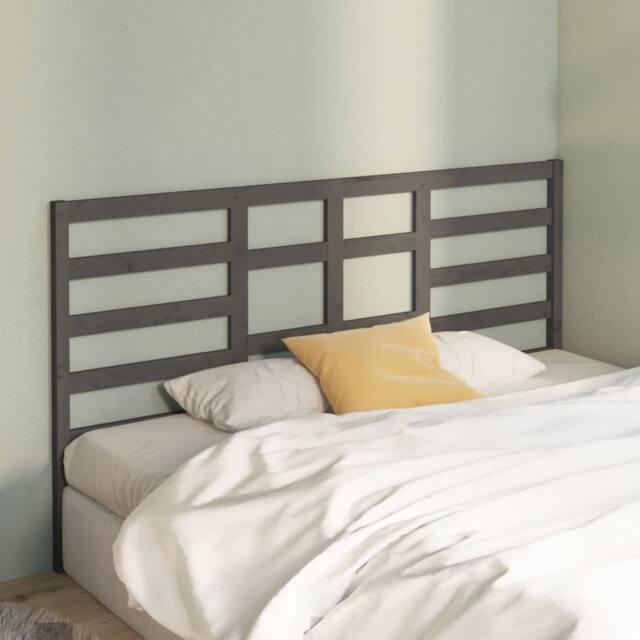 Berkfield Home Beautiful Bed Headboard Grey 206x4x104 cm Solid Wood Pine - Size: 206 x 4 x 104 cm - image 1