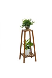 H&O Direct Vintage Tiered Indoor Plant Stand Solid Wood Display Shelf in Brown - Size: Small - thumbnail 1