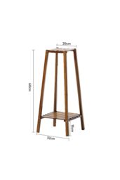 H&O Direct Vintage Tiered Indoor Plant Stand Solid Wood Display Shelf in Brown - Size: Small - thumbnail 3