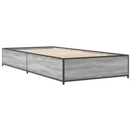 Berkfield Home Durable Bed Frame without Mattress Grey Sonoma 75x190 cm Small Single - thumbnail 1