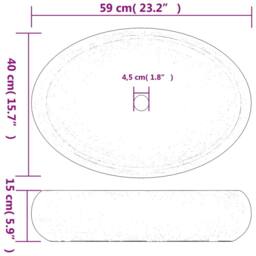Berkfield Home Countertop Basin Grey & Blue Oval 59x40x15 cm Ceramic - Size: 59 x 40 x 15 cm - thumbnail 8