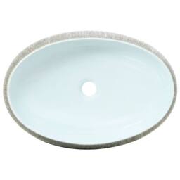 Berkfield Home Countertop Basin Grey & Blue Oval 59x40x15 cm Ceramic - Size: 59 x 40 x 15 cm - thumbnail 6