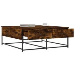 Berkfield Home Decorative Coffee Table Smoked Oak 100x99x40 cm Engineered Wood in Brown - Size: 100 x 99 x 40 cm - thumbnail 4