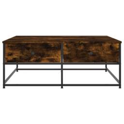 Berkfield Home Decorative Coffee Table Smoked Oak 100x99x40 cm Engineered Wood in Brown - Size: 100 x 99 x 40 cm - thumbnail 6