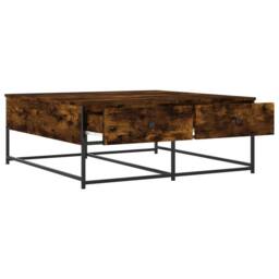 Berkfield Home Decorative Coffee Table Smoked Oak 100x99x40 cm Engineered Wood in Brown - Size: 100 x 99 x 40 cm - thumbnail 5
