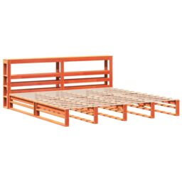 Berkfield Home Bed Frame without Mattress Wax Brown 180x200 cm Super King Solid Wood Pine - thumbnail 3