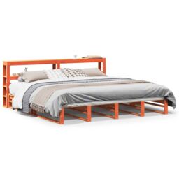 Berkfield Home Bed Frame without Mattress Wax Brown 180x200 cm Super King Solid Wood Pine - thumbnail 2