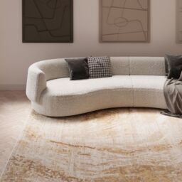 Kukoon Cream Beige Distressed Marble Modern Abstract living Room Area Rug - Size: 240 cm x 330 cm - thumbnail 4