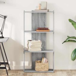 Berkfield Home Bookcase 3-Tier Grey Sonoma 60x30x120 cm Engineered Wood - Size: 60 x 30 x 120 cm - thumbnail 3