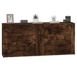 Berkfield Home Sideboards 2 pcs Smoked Oak Engineered Wood in Brown - thumbnail 4