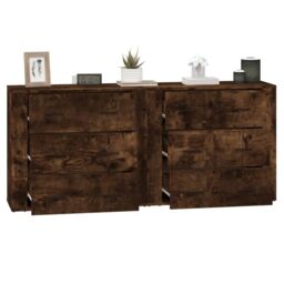 Berkfield Home Sideboards 2 pcs Smoked Oak Engineered Wood in Brown - thumbnail 5