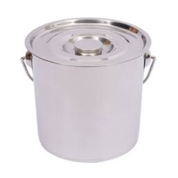 Havendro 12 Litre Bucket Large Heavy Duty Stainless Steel Pail Double Welded in Silver - thumbnail 1