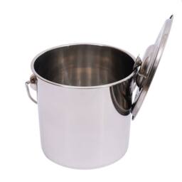 Havendro 12 Litre Bucket Large Heavy Duty Stainless Steel Pail Double Welded in Silver - thumbnail 3