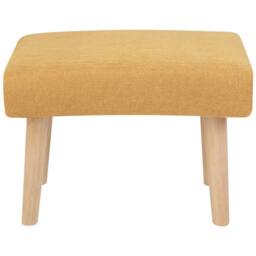 Wyld and Coco Retro Yellow Footstool - Polyester Upholstery Plywood Frame Oak Legs - thumbnail 3