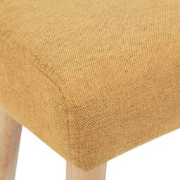 Wyld and Coco Retro Yellow Footstool - Polyester Upholstery Plywood Frame Oak Legs - thumbnail 5