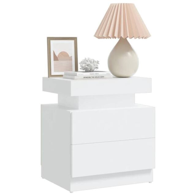 Berkfield Home Stylish Bedside Cabinet White 45x35x52 cm Engineered Wood - Size: 45 x 35 x 52 cm - image 1