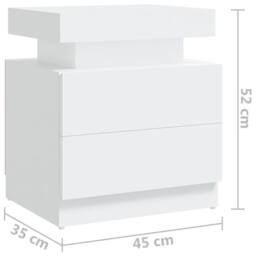 Berkfield Home Stylish Bedside Cabinet White 45x35x52 cm Engineered Wood - Size: 45 x 35 x 52 cm - thumbnail 7