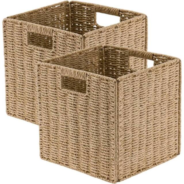 Kelvenix 2x Faux Wicker Baskets yellow in Natural - image 1