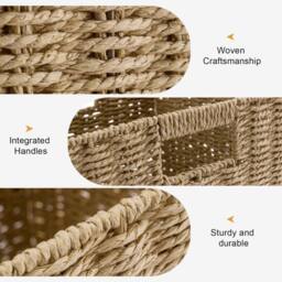 Kelvenix 2x Faux Wicker Baskets yellow in Natural - thumbnail 4