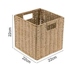 Kelvenix 2x Faux Wicker Baskets yellow in Natural - thumbnail 2