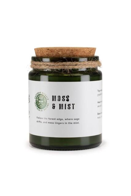 KDMD Greenman Woodwick Soy Candle Moss & Mist Glass Jar in Green - image 1