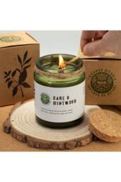KDMD Greenman Woodwick Soy Candle Moss & Mist Glass Jar in Green - thumbnail 7