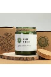 KDMD Greenman Woodwick Soy Candle Moss & Mist Glass Jar in Green - thumbnail 5