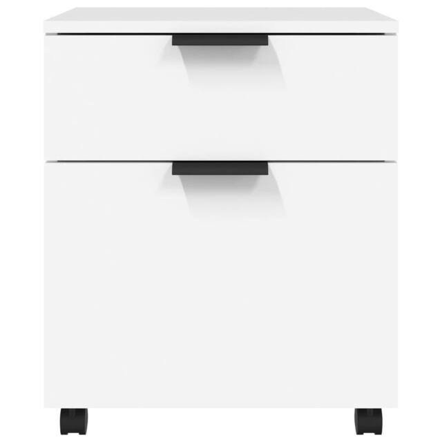 Berkfield Home Mobile File Cabinet with Wheels White 45x38x54 cm Engineered Wood - Size: 45 x 38 x 54 cm - image 1