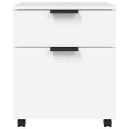 Berkfield Home Mobile File Cabinet with Wheels White 45x38x54 cm Engineered Wood - Size: 45 x 38 x 54 cm - thumbnail 1