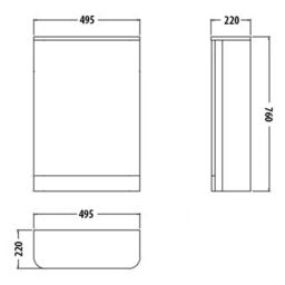 Clifton Basalt Grey Bathroom Back to Wall WC Unit 495mm Wide - thumbnail 3